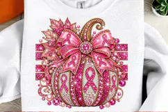 Rhinestone Breast Cancer Awareness Pink Pumpkin PNG Product Image 2