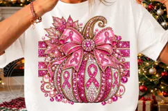 Rhinestone Breast Cancer Awareness Pink Pumpkin PNG Product Image 3