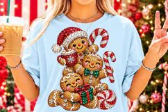 Rhinestone Christmas Gingerbread Family PNG Product Image 2
