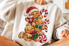 Rhinestone Christmas Gingerbread Family PNG Product Image 3