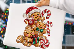 Rhinestone Christmas Gingerbread Family PNG Product Image 4