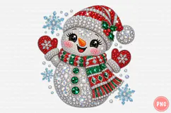 Rhinestone Christmas Snowman PNG | Sublimation Design Png Product Image 1