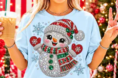 Rhinestone Christmas Snowman PNG | Sublimation Design Png Product Image 2