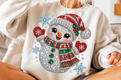 Rhinestone Christmas Snowman PNG | Sublimation Design Png Product Image 3