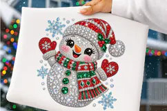 Rhinestone Christmas Snowman PNG | Sublimation Design Png Product Image 4