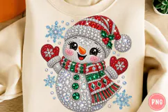 Rhinestone Christmas Snowman PNG | Sublimation Design Png Product Image 5