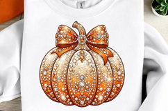 Rhinestone Fall Pumpkin Coquette PNG Product Image 1