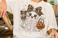 Rhinestone Glam Halloween Ghost PNG Product Image 1