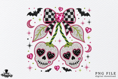 Rhinestone Halloween Skull Cherry PNG Product Image 1