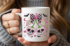 Rhinestone Halloween Skull Cherry PNG Product Image 3