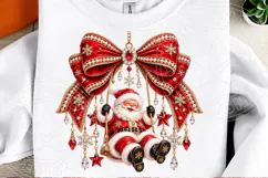 Rhinestone Merry Christmas Santa PNG Product Image 2