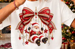 Rhinestone Merry Christmas Santa PNG Product Image 3
