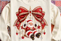 Rhinestone Merry Christmas Santa PNG Product Image 4