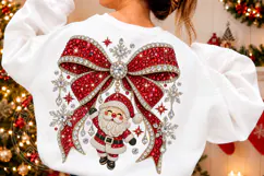 Rhinestone Santa Christmas Bow Glam Bling Holiday Design Product Image 2