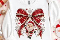Rhinestone Santa Christmas Bow Glam Bling Holiday Design Product Image 4