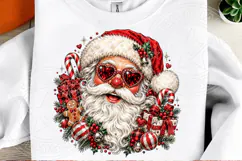 Rhinestone Santa Heart Glasses PNG | Glam Christmas Bling Su Product Image 2