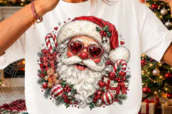Rhinestone Santa Heart Glasses PNG | Glam Christmas Bling Su Product Image 3