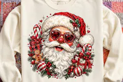Rhinestone Santa Heart Glasses PNG | Glam Christmas Bling Su Product Image 4