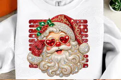 Rhinestone Santa Heart Sunglasses Glam Christmas Design Product Image 1