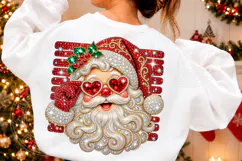 Rhinestone Santa Heart Sunglasses Glam Christmas Design Product Image 2