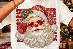 Rhinestone Santa Heart Sunglasses Glam Christmas Design Product Image 3