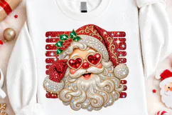 Rhinestone Santa Heart Sunglasses Glam Christmas Design Product Image 4