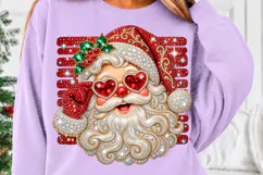 Rhinestone Santa Heart Sunglasses Glam Christmas Design Product Image 5