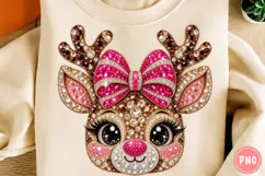 Pink Rhinestone Reindeer Christmas PNG Product Image 5