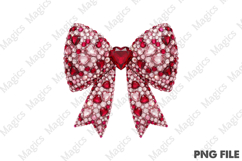 Rhinestone Valentine Bow PNG Product Image 1