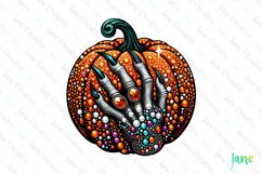 Rhinestone Witch Hand Pumpkin Halloween Clipart Product Image 1