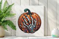Rhinestone Witch Hand Pumpkin Halloween Clipart Product Image 3