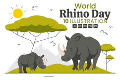 10 World Rhino Day Illustration Product Image 1