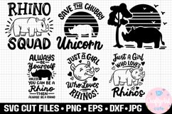 Rhino SVG Bundle Cricut Rhino PNG Bundle Product Image 1