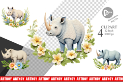 Rhino Embroidery Clipart Product Image 1