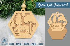Rhinoceros in Forest Laser Cut Ornament SVG Product Image 1