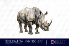 Rhinoceros Watercolor Clipart PNG Product Image 1