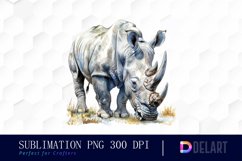Rhinoceros Watercolor Clipart Product Image 1