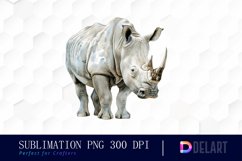 Rhinoceros Watercolor Clipart PNG Product Image 1