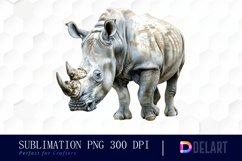 Rhinoceros Watercolor Clipart PNG Product Image 1