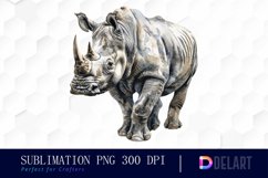 Rhinoceros Watercolor Clipart PNG Product Image 1