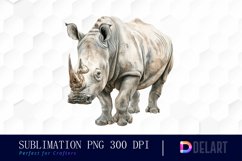 Rhinoceros Watercolor Clipart PNG Product Image 1