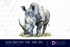 Rhinoceros Watercolor Clipart Product Image 1