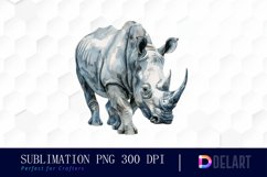 Rhinoceros Watercolor Clipart PNG Product Image 1
