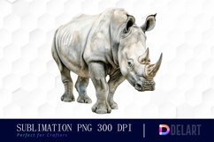 Rhinoceros Watercolor Sublimation Art Product Image 1