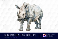 Rhinoceros Watercolor Sublimation Art Product Image 1