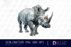 Rhinoceros Watercolor Clipart PNG Product Image 1