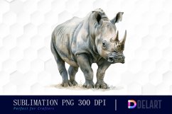 Rhinoceros Watercolor Clipart Product Image 1