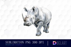 Rhinoceros Watercolor Clipart PNG Product Image 1