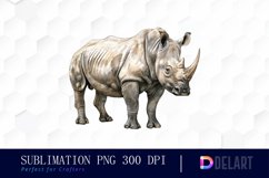 Rhinoceros Watercolor Clipart Product Image 1
