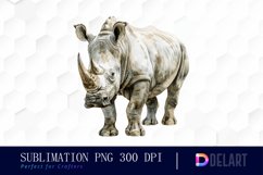 Rhinoceros Watercolor Clipart PNG Product Image 1